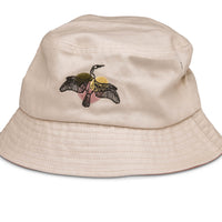 Chapeau bob en chanvre à motif d'oiseau intéressant